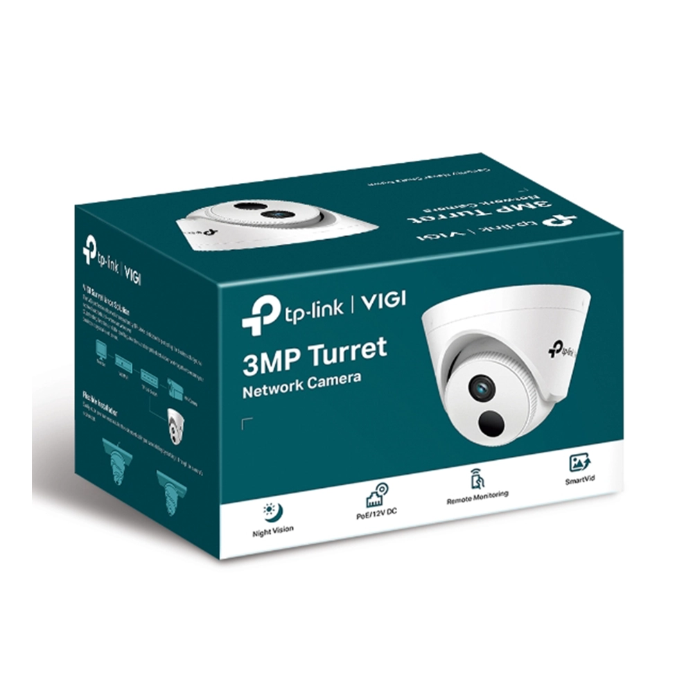 Cámara de Red Tipo Torreta VIGI C400HP 3MP – Lente 2.8 mm, IR 30 m, PoE, Detección Inteligente